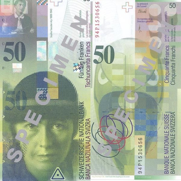 Hình ảnh tiền Thụy Sĩ 50f