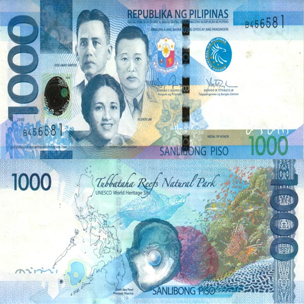 Hình ảnh tiền Philippines 1000p