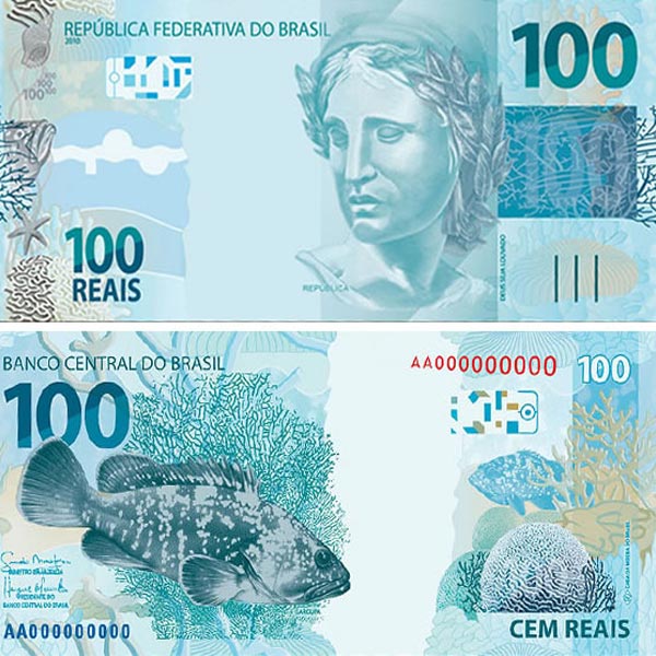 Hình ảnh tiền Brazil 100r
