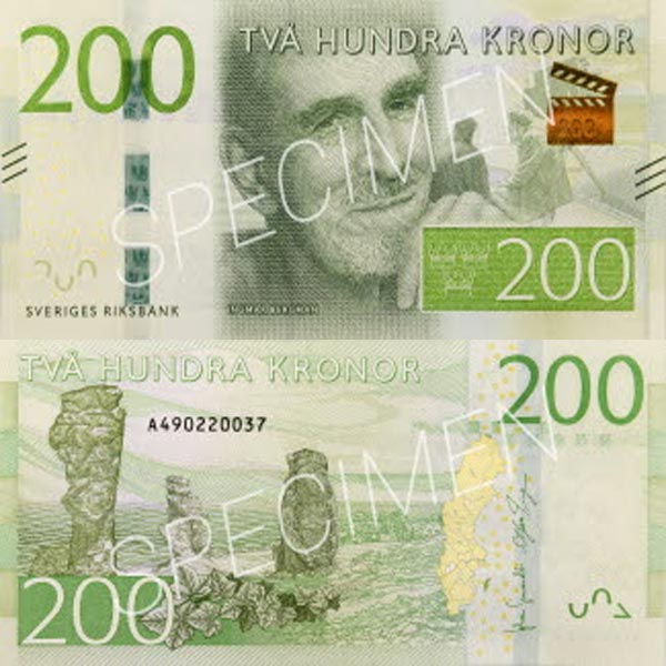 Hình ảnh tiền giấy Thụy Điển 200k