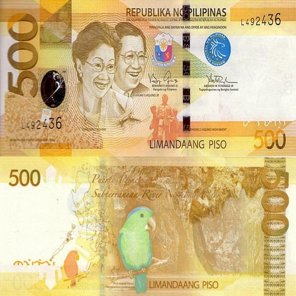 Hình ảnh tiền Philippines 500p