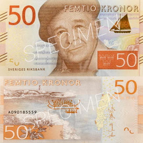 Hình ảnh tiền giấy Thụy Điển 50k
