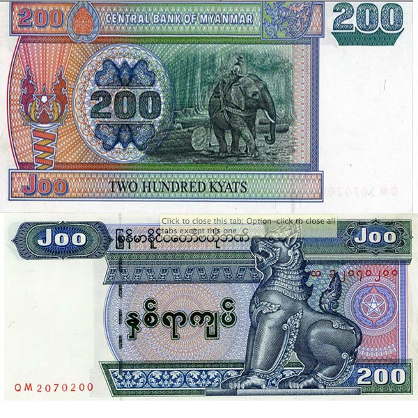 Hình ảnh tiền Myanmar K200