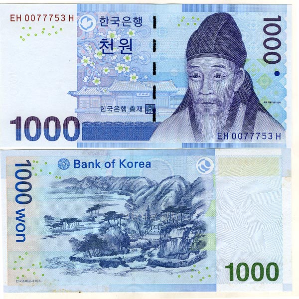 hình ảnh tiền Hàn Quốc 1000 won