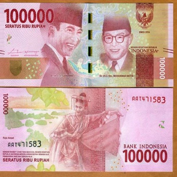 Hình ảnh tiền Indonesia 100000